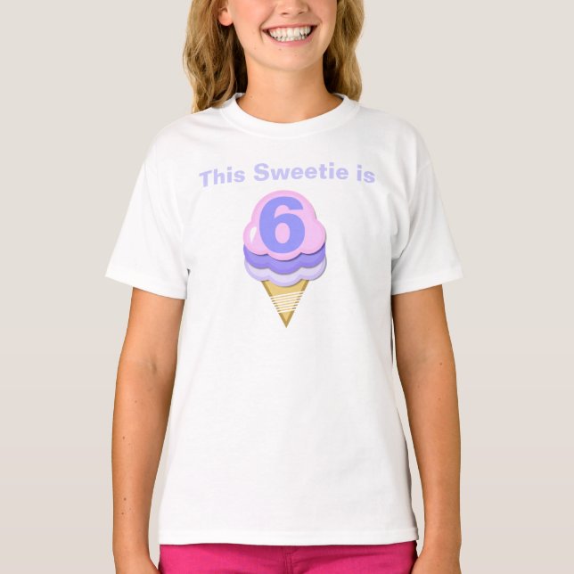 Ice Cream Cone Customisable Birthday T-shirt (Front)