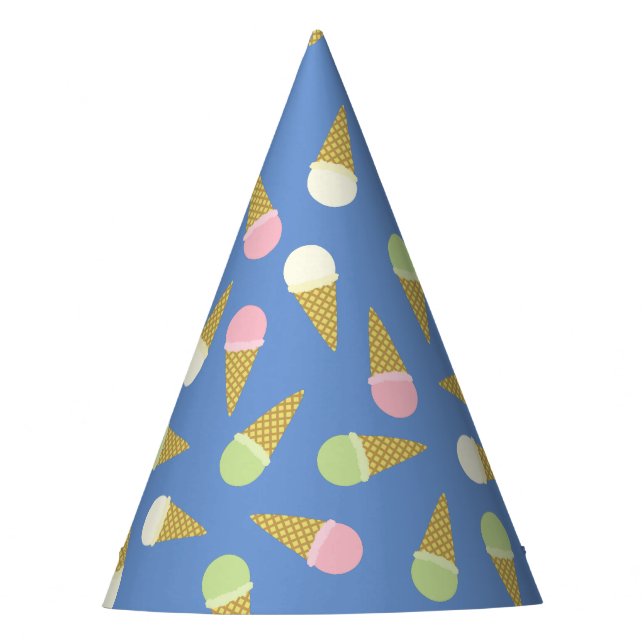 Ice Cream Cone Cute 1st Birthday Party Hats (Front)
