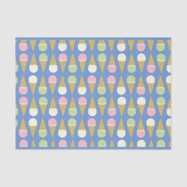 Ice Cream Cone Cute 1st Birthday Party Tissue Paper (Front)