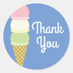 Ice Cream Cone Cute 1st Birthday Sticker Seals