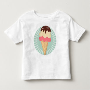 Ice Cream Cone - Cute Chocolate Vanilla Mint Green Toddler T-Shirt