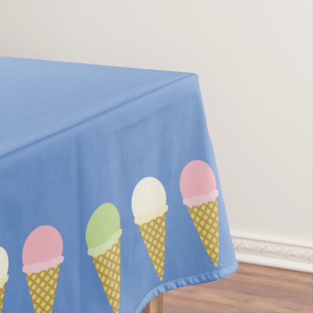 Ice Cream Cone Cute First Birthday Table Cloth (In Situ)
