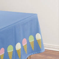 Ice Cream Cone Cute First Birthday Table Cloth