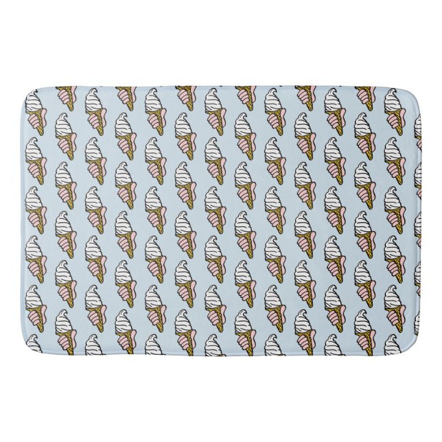 Ice Cream Cone Design Bath Mat (Front)