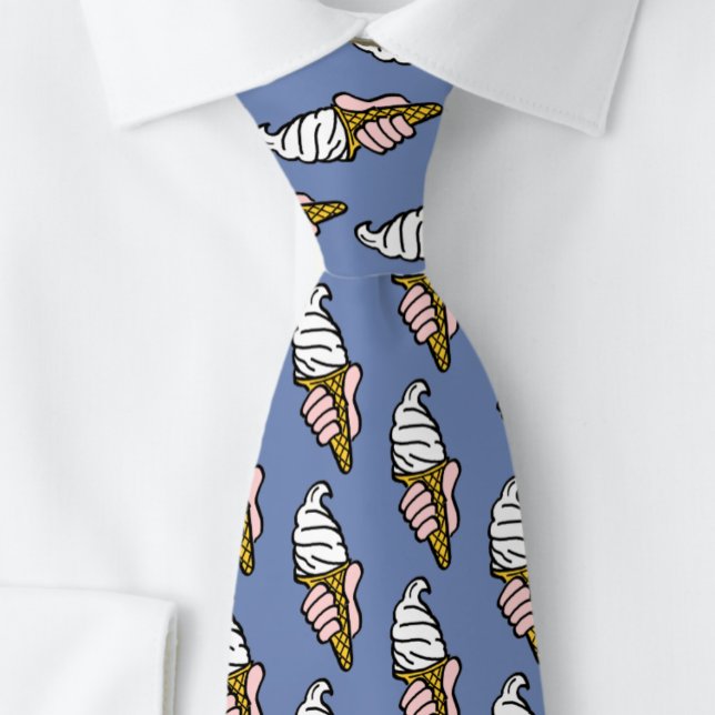 Ice Cream Cone Design Tie (Close up)