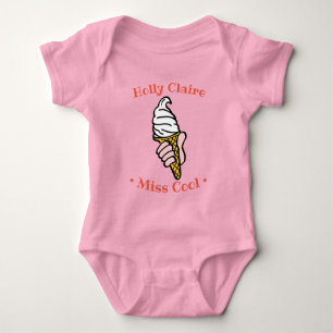 Ice Cream Cone Design to Personalize Baby Bodysuit