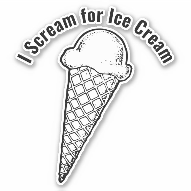 Ice Cream Cone Design Vinyl Sticker (Front)
