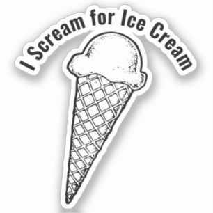 Ice Cream Cone Design Vinyl Sticker