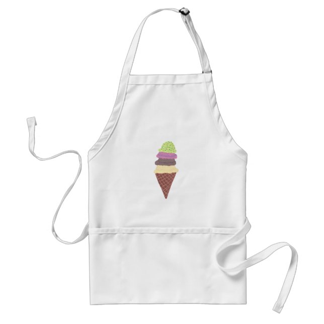 Ice Cream Cone Four Flavours Custom Aprons (Front)