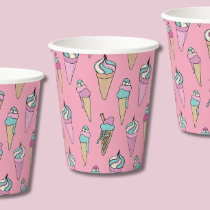 Ice Cream Cone Girls Birthday Paper Cups