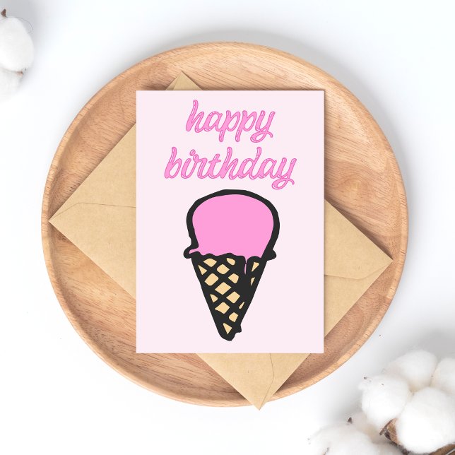 Ice Cream Cone - Happy Birthday Postcard (Creator Uploaded)