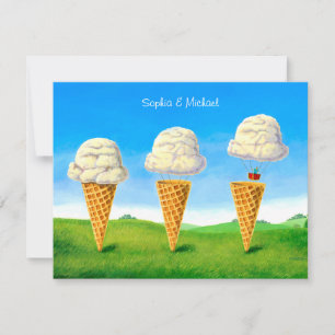 Ice Cream Cone, Hot Air Balloon Whimsical, Names Card