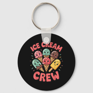 Ice Cream Cone Ice Cream Crew Funny Summer Vibes Key Ring