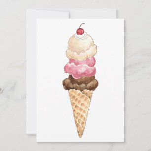 Ice Cream Cone Invitation