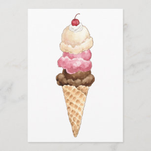 Ice Cream Cone Invitation