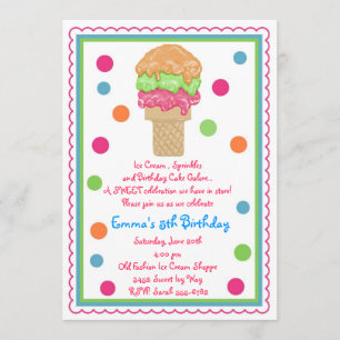 Ice Cream Cone Invitations