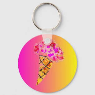 Ice Cream Cone Key Ring