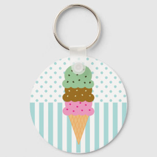 Ice Cream Cone Keychain