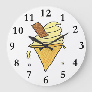 Ice Cream Cone Large Clock