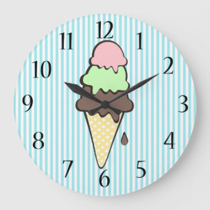 Ice Cream Cone Large Clock