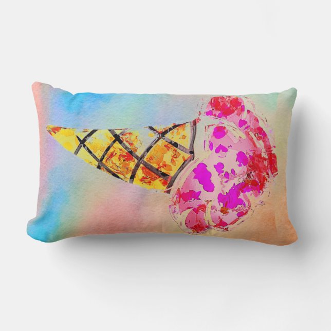 Ice Cream Cone Lumbar Pillow (Front)