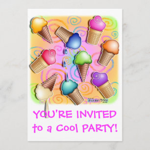 Ice Cream Cone Party Invitation