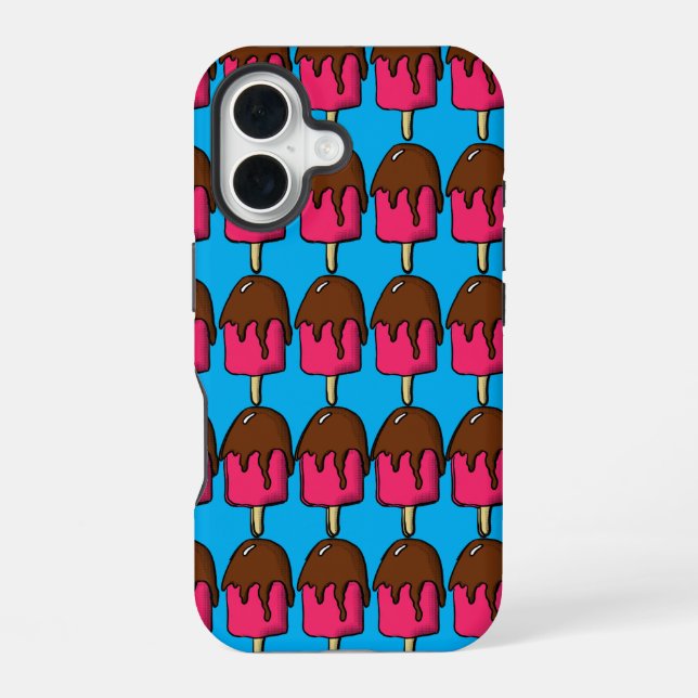 Ice Cream Cone Pattern iPhone 16 Case (Back)