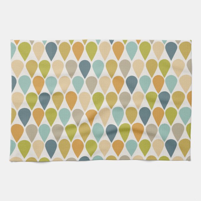 Ice Cream Cone Pattern Mid-century Modern Tea Towel (Horizontal)