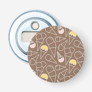 Ice Cream Cone Pattern on Brown Bottle Opener
