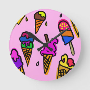 Ice Cream Cone Personalise Destiny Destiny'S Round Clock