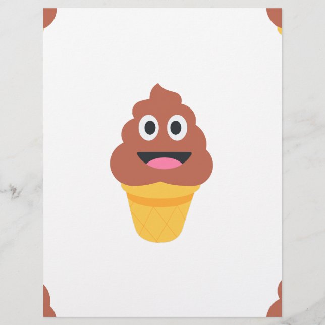 ice cream cone poo emoji (Front)