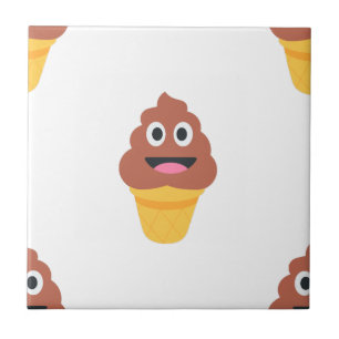 ice cream cone poo emoji ceramic tile