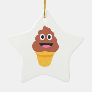 ice cream cone poo emoji ceramic tree decoration
