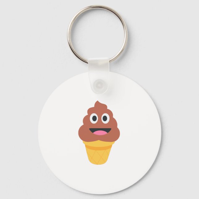 ice cream cone poo emoji key ring (Front)