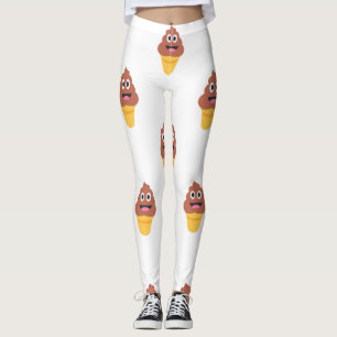 ice cream cone poo emoji leggings