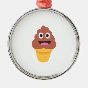 ice cream cone poo emoji metal tree decoration