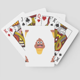 ice cream cone poo emoji playing cards