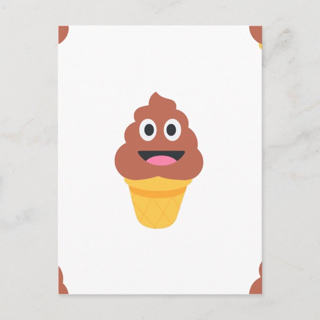 ice cream cone poo emoji postcard (Front)