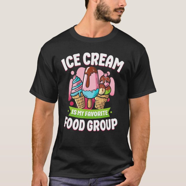 Ice Cream Cone Popsicle Ice Cream Is My Favourite  T-Shirt (Front)
