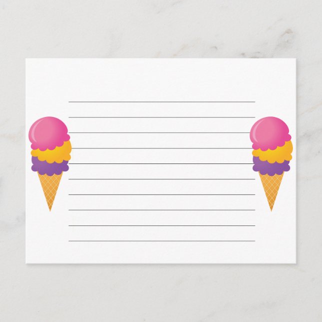 Ice Cream Cone Recipe Card (Front)