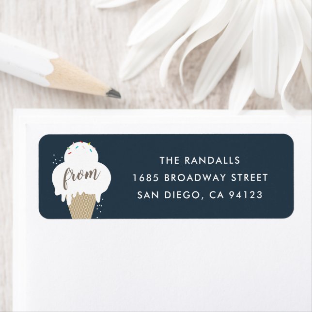Ice Cream Cone Return Address Label (Insitu)