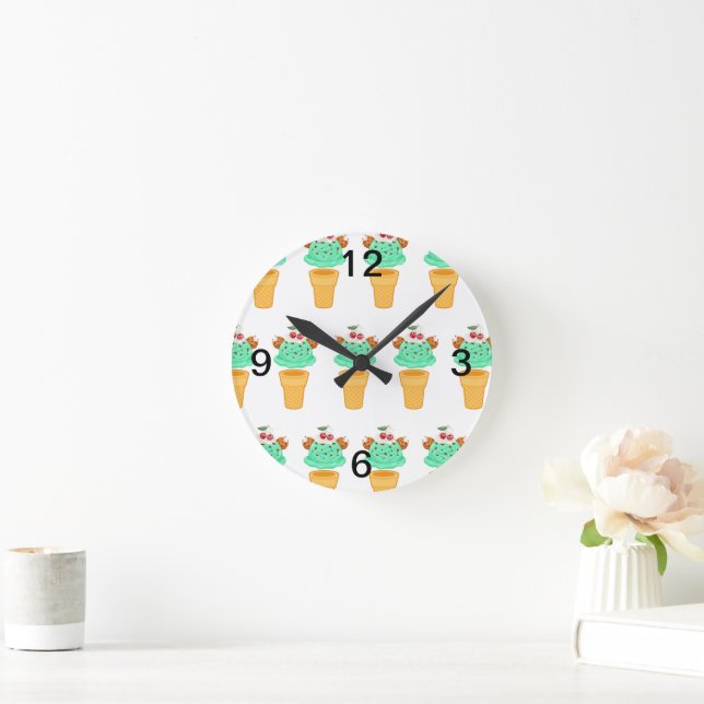 ice cream cone round clock (Home)