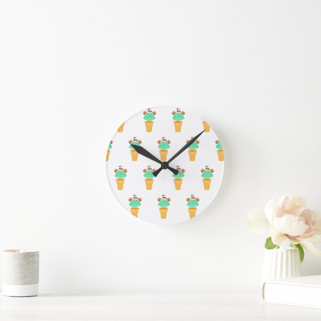 ice cream cone round clock (Home)