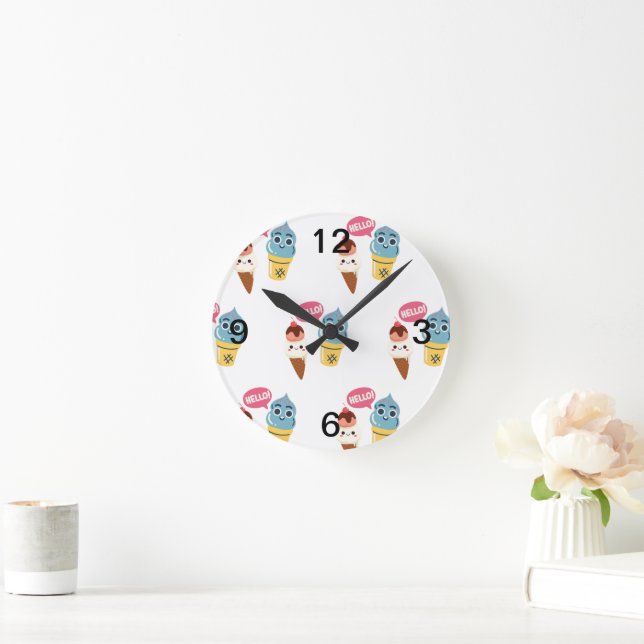 ice cream cone round clock (Home)