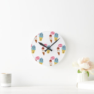 ice cream cone round clock