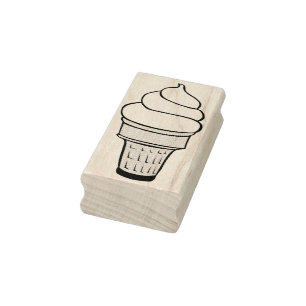 Ice Cream Cone Rubber Stamp
