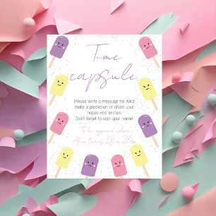 Ice Cream Cone Scoop  Birthday Party Time Capsule Poster