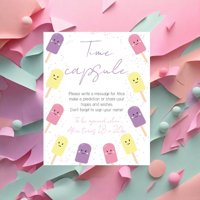 Ice Cream Cone Scoop  Birthday Party Time Capsule Poster (Creator Uploaded)