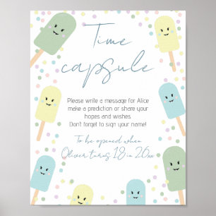 Ice Cream Cone Scoop Birthday Party Time Capsule Poster