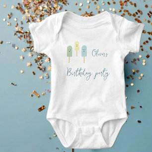 Ice Cream Cone Scoop Confetti Kids Birthday Baby Bodysuit